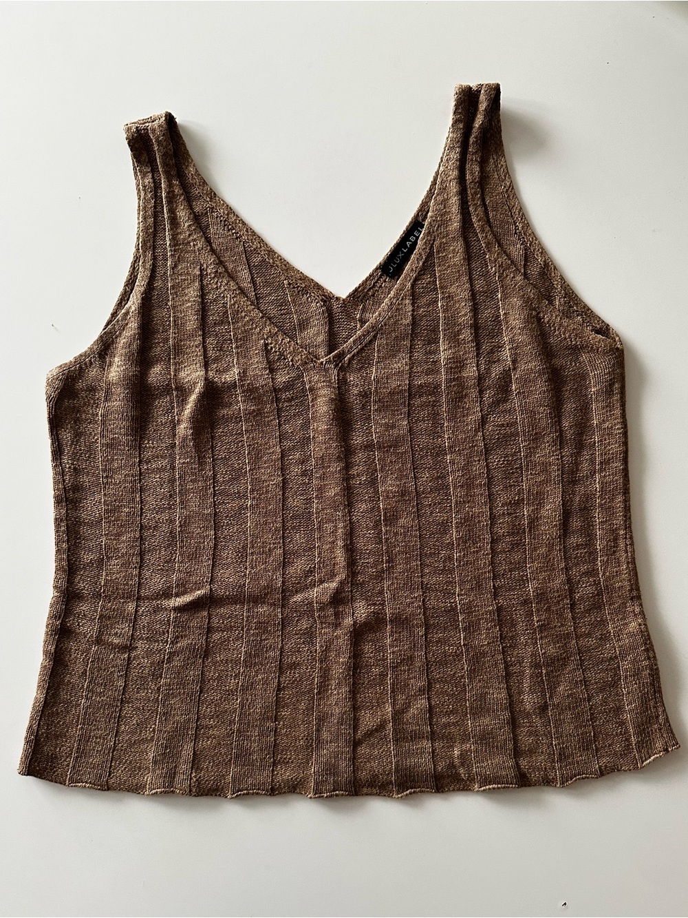 JLUXLABEL Ribbed Knit Tank & Pants Set - Brown - Picture 3 of 7